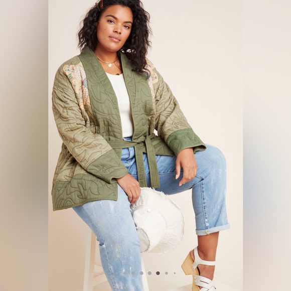 NWOT Anthropologie Othilia Quilted Patchwork Kimono Jacket S - Picture 8 of 9